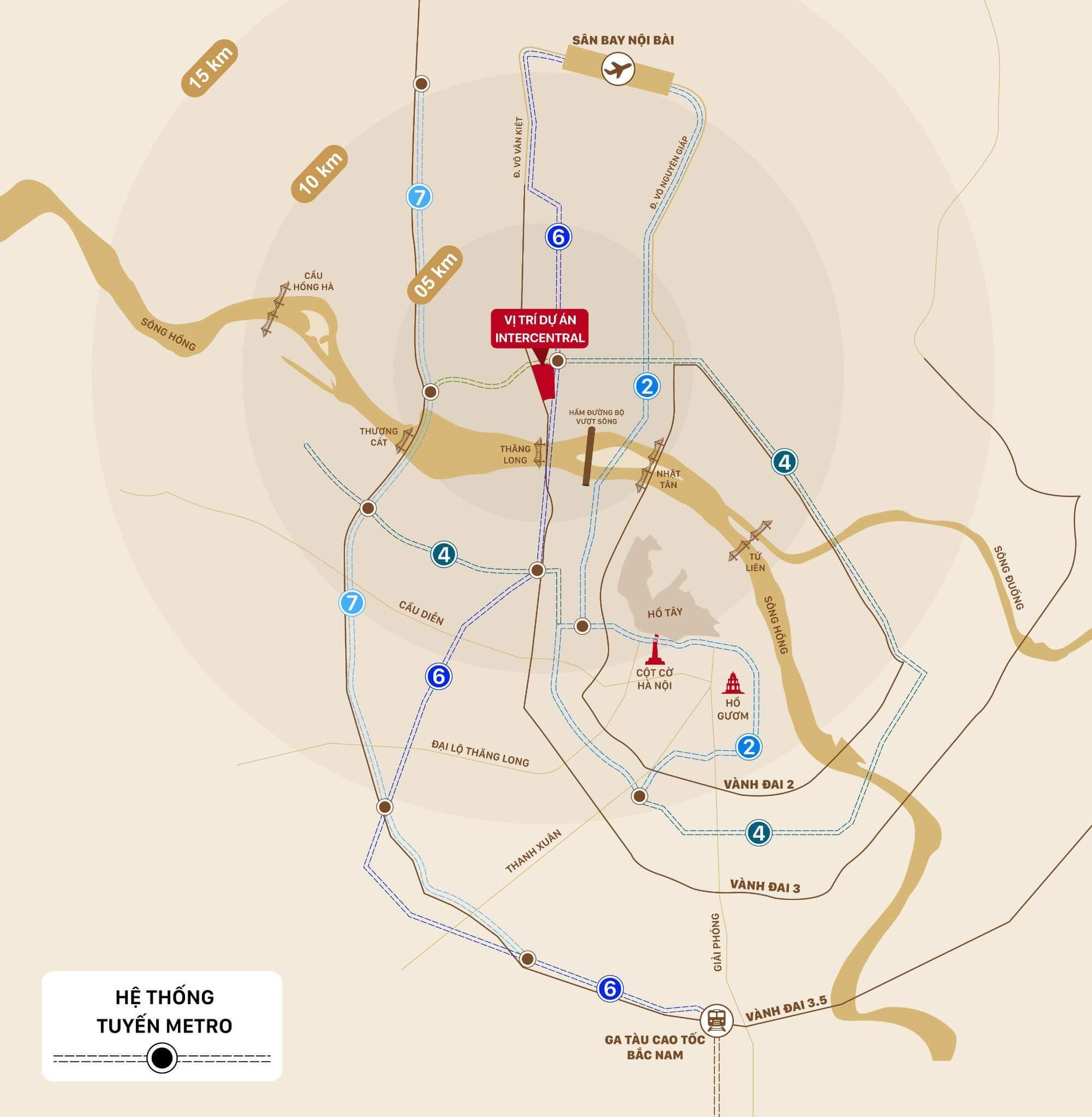 vị trí dự án the intercentral đông anh